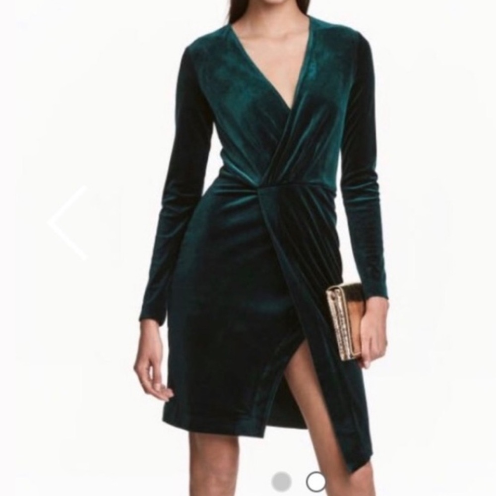 LunaBella green velvet dress